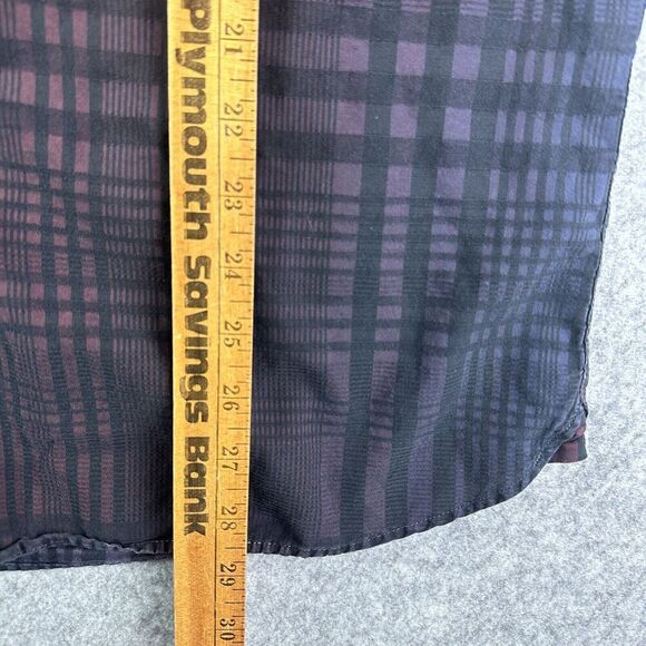 Visconti Limited Edition Shirt Mens M Black Ombre Plaid Signature Series Button* - Picture 9 of 11